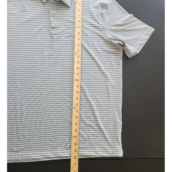 Berkley‎ & Jensen Polo Shirt Gray Striped Polyester Quick Dry Mens Large NWT NEW - Picture 8 of 8